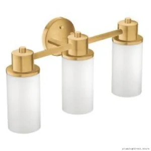 3 Globe Brushed Gold Light Sconce - Wall-Mounted ISO DN0763BG Moen
