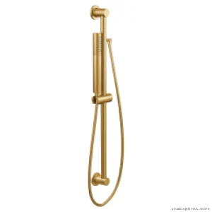 Moen 3887EPBG Single-Function Hand Shower - Adjustable Slide Bar, Brushed Gold, Water-Saving Design