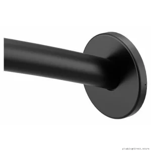 Moen Modern Matte Black Curved Shower Rod | 5-Foot Length