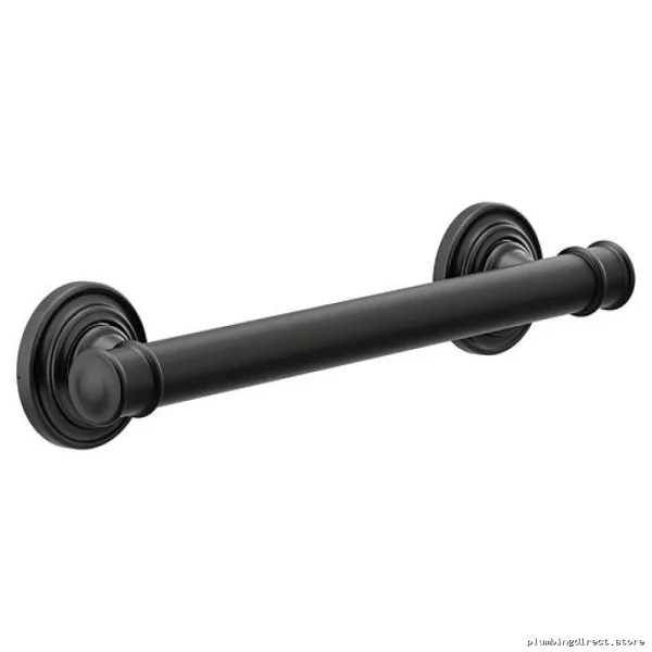 Moen Matte Black Designer Grab Bar - 12 Inch ADA Compliant YG6412BL