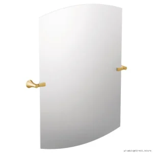 Moen Brushed Gold Oval Bathroom Mirror with Adjustable Tilt YB0392BG