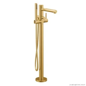 Moen Align Floor Mount Brushed Gold Tub Filler - Luxury Bathroom Upgrade
