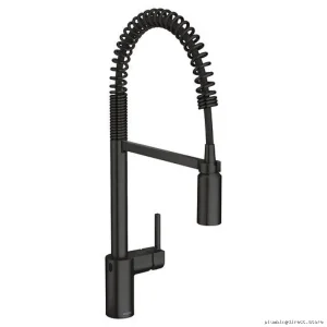 Moen Align MotionSense Kitchen Faucet with Pre-Rinse & Spring-Loaded Pulldown Spray - Matte Black 5923EWBL