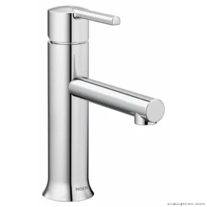Moen Arlys 84770 Single-Hole Bathroom Faucet with Chrome Finish & Sink Mount Escutcheon