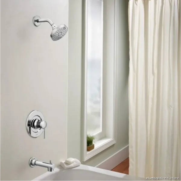 Chrome Tub & Shower Faucet with Posi-Temp Control - Moen 82770 Arlys - Image 2