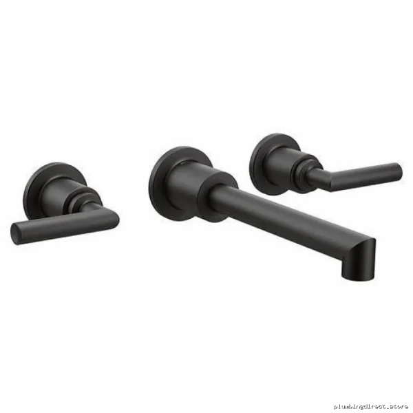 Arris Matte Black Bathroom Wall Mount Faucet Trim - TS43003BL Moen
