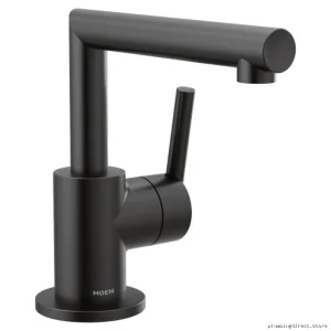 Moen Compatible Arris Single-Hole Bathroom Faucet in Matte Black - S43001BL