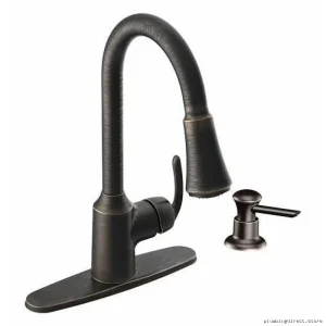 Moen Bayhill Pull-Down Spray Kitchen Faucet - Mediterranean Bronze CA87094BRB