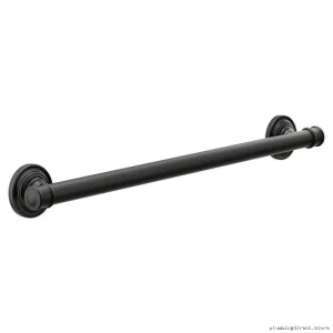 Moen Belfield 24in Stainless Safety Grab Bar - Matte Black YG6424BL