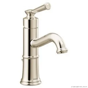 Moen Belfield 6402NL Polished Nickel Single Hole Bathroom Sink Faucet