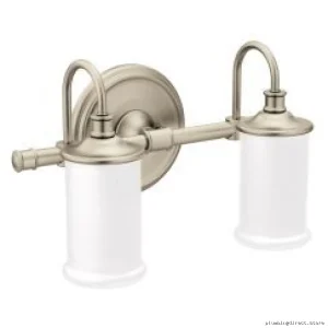 Moen Belfield Brushed Nickel 2-Globe Wall Sconce Light YB6462BN for Elegant Decor