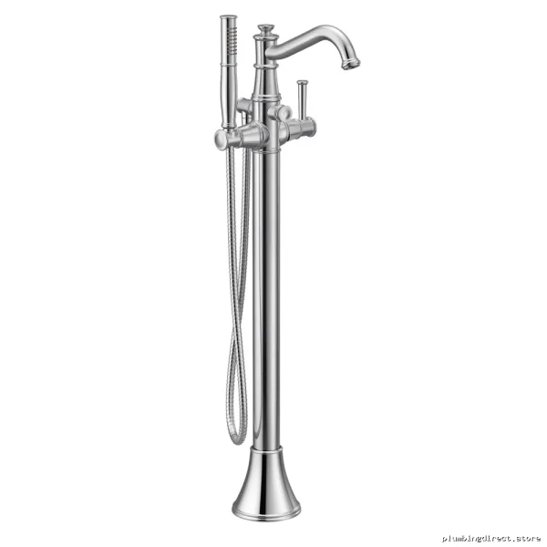 Moen Chrome 9025 Floor-Mounted Bathtub Faucet - Belfield Collection