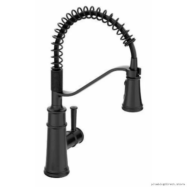 Moen Belfield Commercial Style Kitchen Faucet - Matte Black Spring Spray
