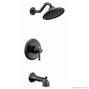Moen Belfield M-Core 2 Matte Black Tub & Shower Trim Set - UT2313EPBL