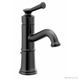 Moen Belfield Modern Matte Black Single-Hole Bathroom Faucet #6402BL
