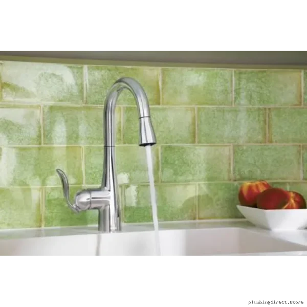 Kitchen Sink Pull-Out Sprayer & Matt Blk Arboor Bartop Tap MOEN - Image 5