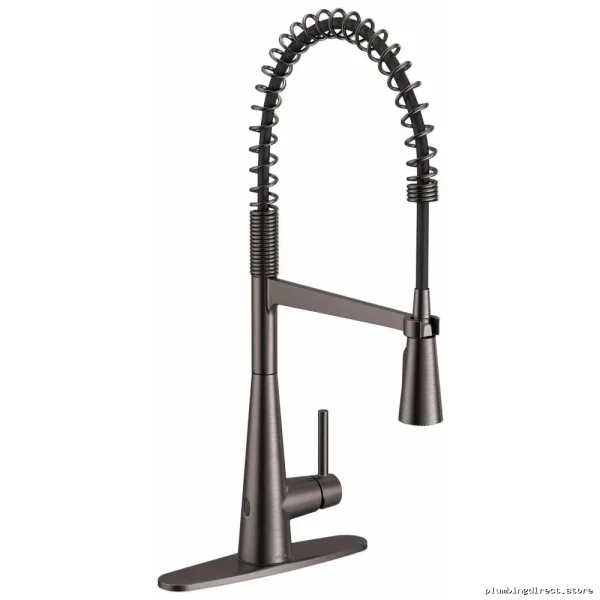 Moen Black Stainless Wave MotionSense Kitchen Faucet with Pulldown Spray