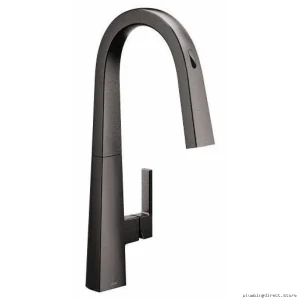Moen S75005EV2BLS Black Stainless Smart Faucet with Motion Control & Pulldown Spray
