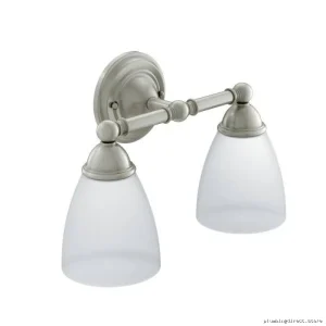 Moen Brantford 2-Globe Wall Sconce in Brushed Nickel Finish YB2262BN