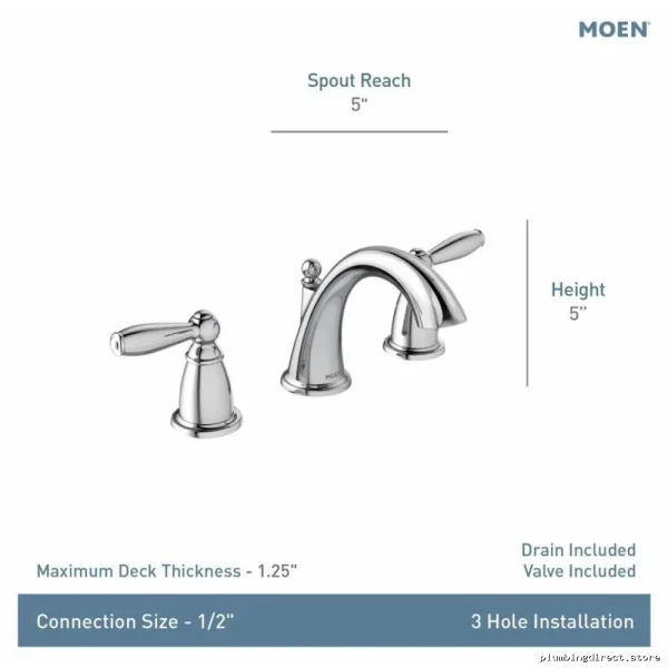 Moen Brantford Widespread Bathroom Faucet in Brushed Nickel - Image 2