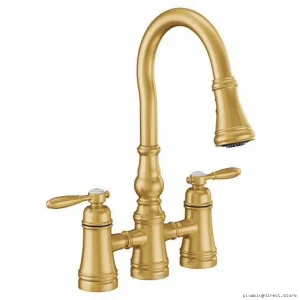 Moen Weymouth Bridge Pulldown Kitchen Faucet - Brushed Gold S73204BG
