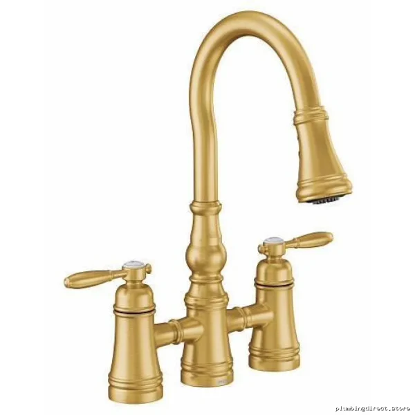 Moen Weymouth Bridge Pulldown Kitchen Faucet - Brushed Gold S73204BG