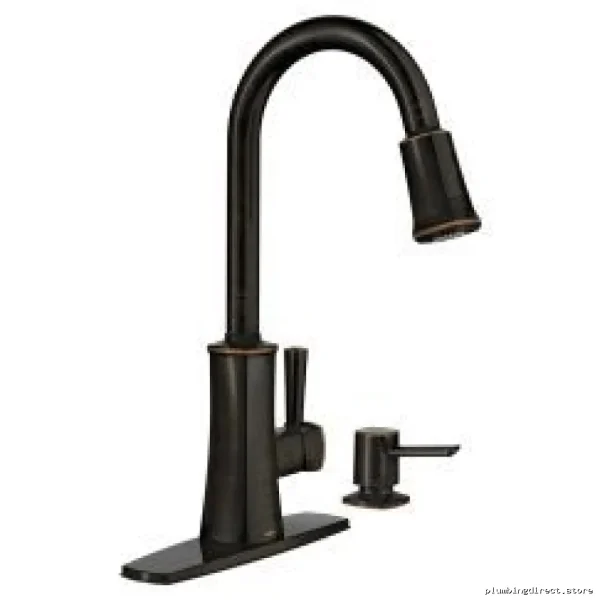 Moen-Bridgetstone Pull Down Kitchen Faucet w/ IntegratedSoapDispenserMedBronzeFinishMode_...