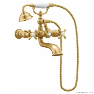 Moen Brushed Gold Wall-Mounted Tub Filler - Weymouth S22105BG