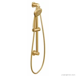 Moen Brushed Gold Hand Shower - Eco-Friendly Performance Single-Function Design with Slide Bar