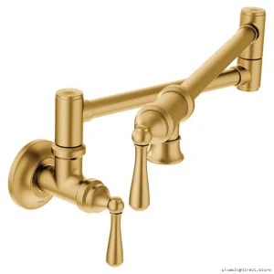 Brushed Gold Kitchen Faucet with Traditional Design - Moen Complete Set