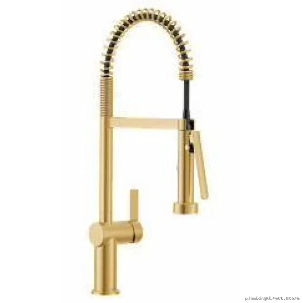 Moen Brushed Gold Kitchen Faucet with Pre-Rinse & Spring Pull-Down Spray