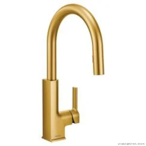 Elegant Moen Brushed Gold Pull Down Kitchen Faucet S72308BG