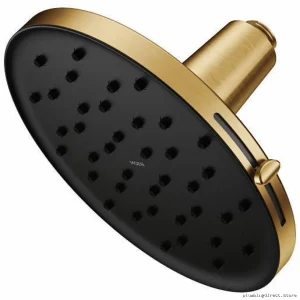 Moen Brushed Gold Rainshower Head 2.5 GPM with Magnetic Dock & Dial Control