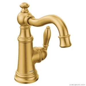 Moen Brushed Gold Single Handle Bathroom Sink Faucet S42107BG