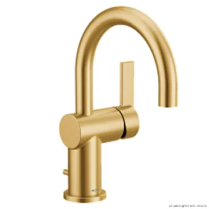 Moen Brushed Gold Single-Hole Bathroom Faucet
