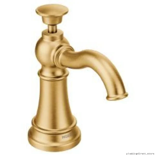Moen Brushed Gold Soap Dispenser - Durable Stainless Steel Traditional Bathroom Fixture for Modern Kitchen Faucet Accessory S3945BG - Image 2