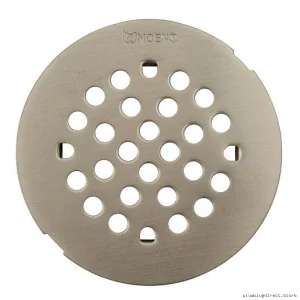Easy Install 4-1/4in Modern Brushed Nickel Shower Drain Cover Moen