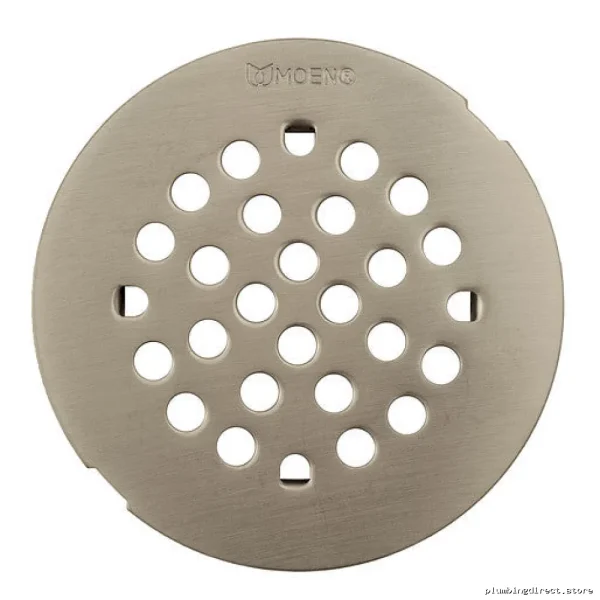 Easy Install 4-1/4in Modern Brushed Nickel Shower Drain Cover Moen
