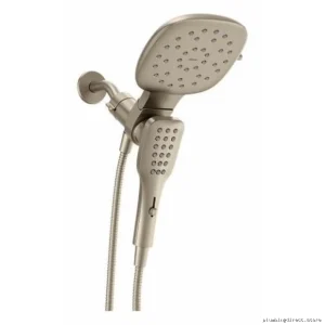 Moen 220C5BN Brushed Nickel Shower Combo: Square Head, Handheld, Magnetix Dock