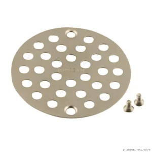 Moen Brushed Nickel Shower Drain Cover - 4 Inch Square Strainer 102763BN