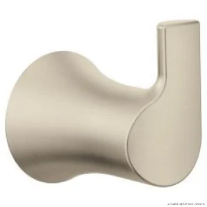 Doux Single Robe Hook for Bathrooms - Brushed Nickel YB0203BN Moen