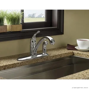 Chrome Kitchen Faucet with Side Spray Torrance Model CA87484 Moen