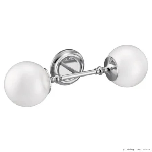 Moen Chrome 2-Light Wall Sconce Modern Globe Fixture YB0562CH