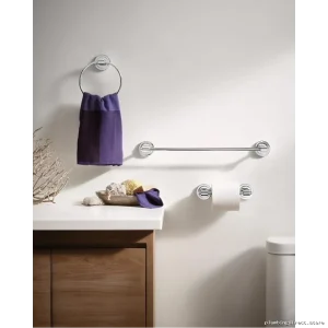 Moen Chrome Bathroom Hardware Set - 3-Piece Toilet Paper Holder & Towel Bars