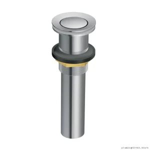 Moen Chrome Bathroom Sink Drain with Push-Button Overflow
