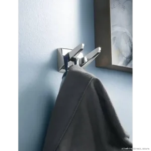 Moen Chrome Double Robe Hook - Modern Bathroom Wall Hanger