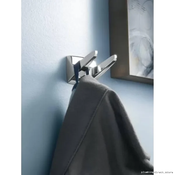 Moen Chrome Double Robe Hook - Modern Bathroom Wall Hanger