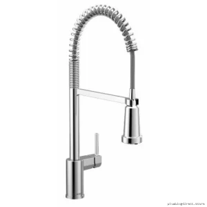 Moen Chrome Spring Pulldown Kitchen Faucet with Pre-Rinse Filter F5923