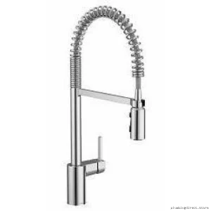 Moen Chrome Kitchen Faucet with Spring-Powered Pull-Down Spray