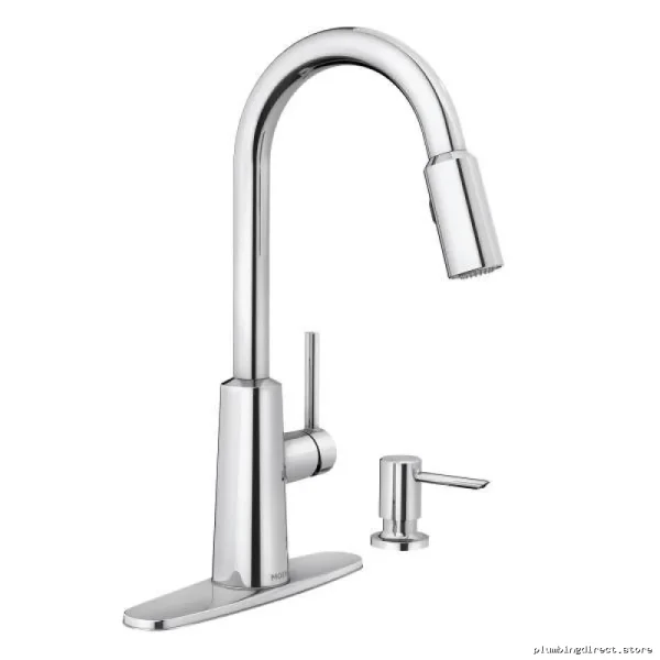 Versatile Kitchen Faucet with Pull-Down Spray & Soap Dispenser - Chrome Moen